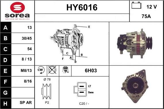 Sera HY6016 - Alternatore autozon.pro