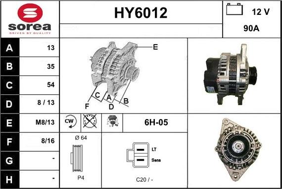 Sera HY6012 - Alternatore autozon.pro