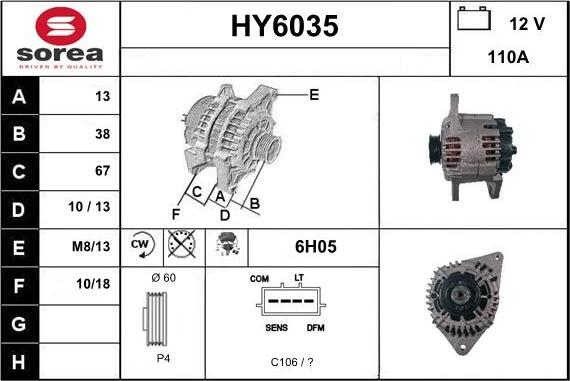 Sera HY6035 - Alternatore autozon.pro