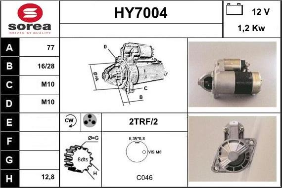 Sera HY7004 - Motorino d'avviamento autozon.pro