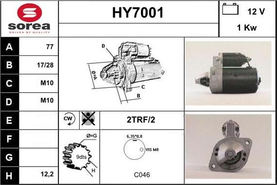 Sera HY7001 - Motorino d'avviamento autozon.pro