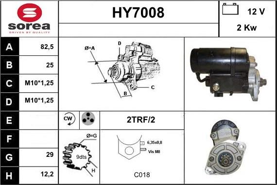 Sera HY7008 - Motorino d'avviamento autozon.pro