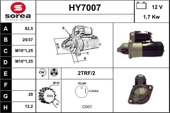 Sera HY7007 - Motorino d'avviamento autozon.pro