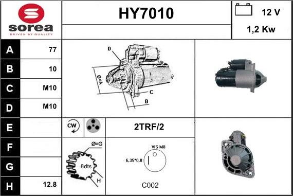 Sera HY7010 - Motorino d'avviamento autozon.pro