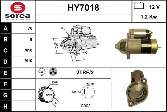 Sera HY7018 - Motorino d'avviamento autozon.pro