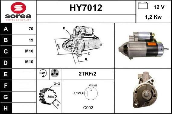 Sera HY7012 - Motorino d'avviamento autozon.pro