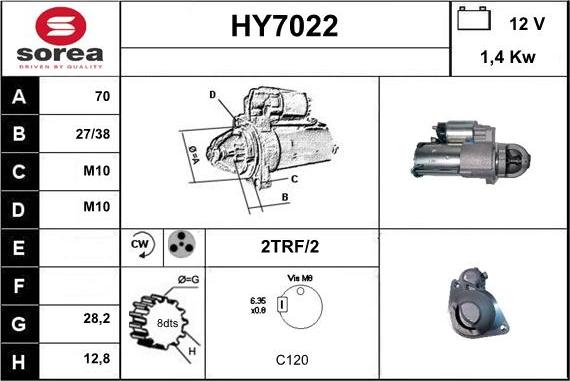 Sera HY7022 - Motorino d'avviamento autozon.pro