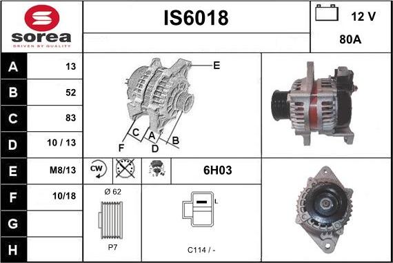 Sera IS6018 - Alternatore autozon.pro