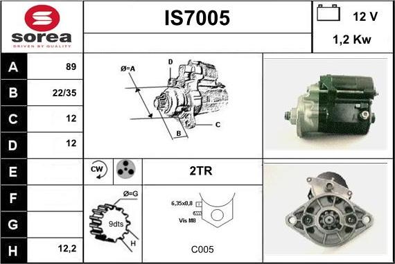 Sera IS7005 - Motorino d'avviamento autozon.pro