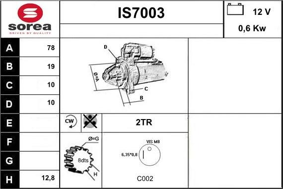 Sera IS7003 - Motorino d'avviamento autozon.pro