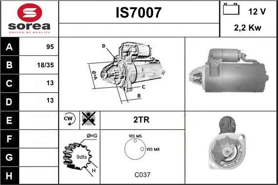 Sera IS7007 - Motorino d'avviamento autozon.pro