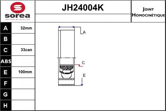 Sera JH24004K - Kit giunti, Semiasse autozon.pro