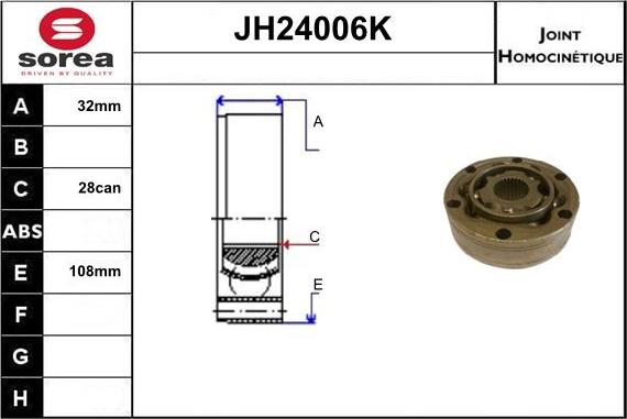 Sera JH24006K - Kit giunti, Semiasse autozon.pro