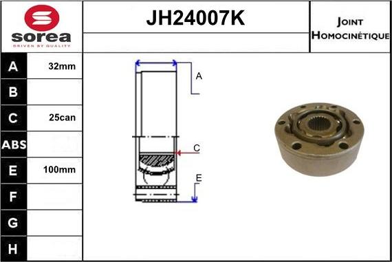 Sera JH24007K - Kit giunti, Semiasse autozon.pro