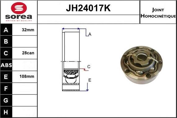 Sera JH24017K - Kit giunti, Semiasse autozon.pro