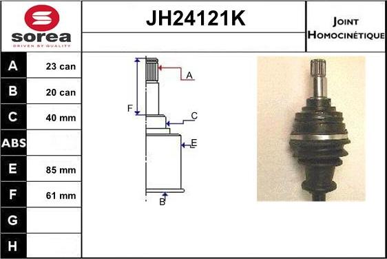 Sera JH24121K - Kit giunti, Semiasse autozon.pro