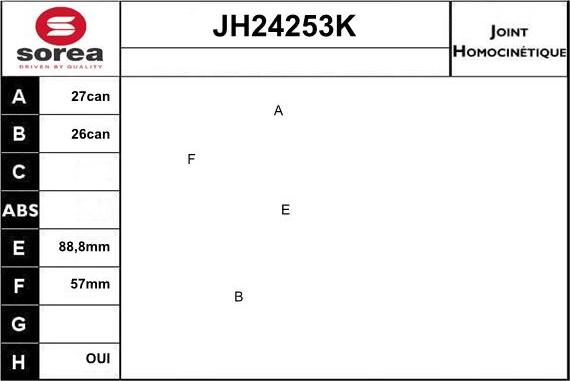 Sera JH24253K - Kit giunti, Semiasse autozon.pro