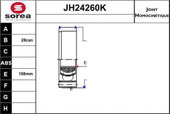 Sera JH24260K - Kit giunti, Semiasse autozon.pro