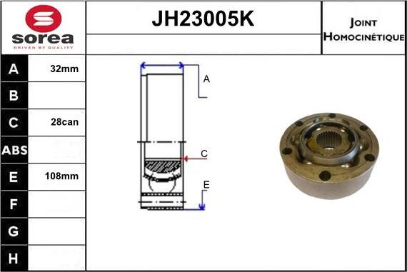 Sera JH23005K - Kit giunti, Semiasse autozon.pro