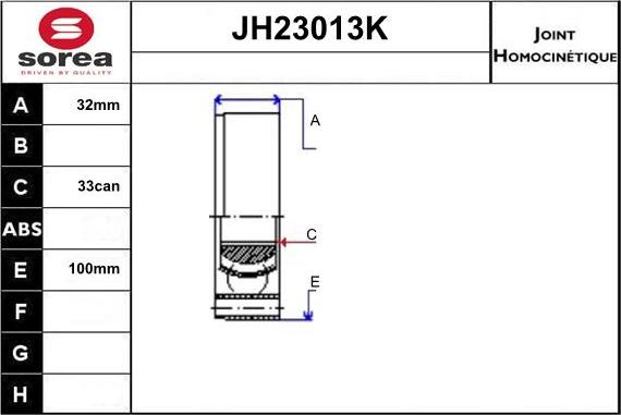 Sera JH23013K - Kit giunti, Semiasse autozon.pro