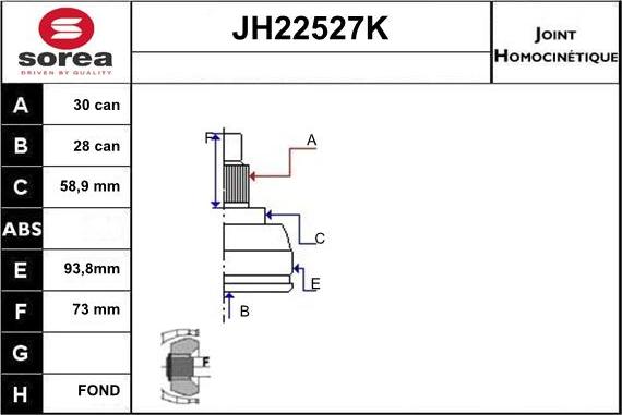 Sera JH22527K - Kit giunti, Semiasse autozon.pro