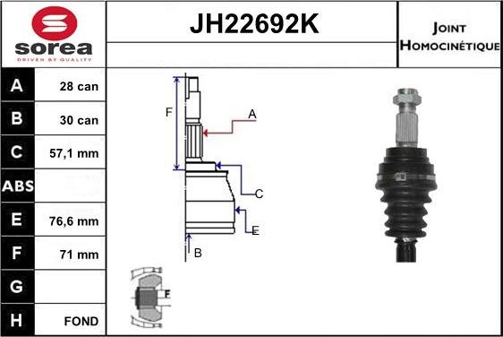 Sera JH22692K - Kit giunti, Semiasse autozon.pro