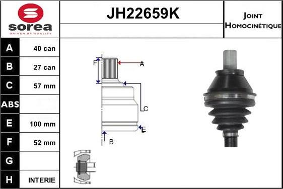 Sera JH22659K - Kit giunti, Semiasse autozon.pro