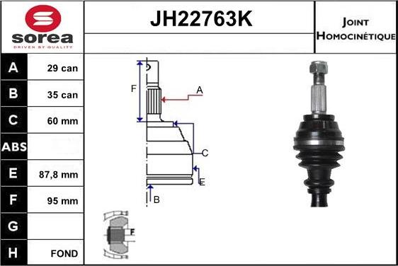 Sera JH22763K - Kit giunti, Semiasse autozon.pro