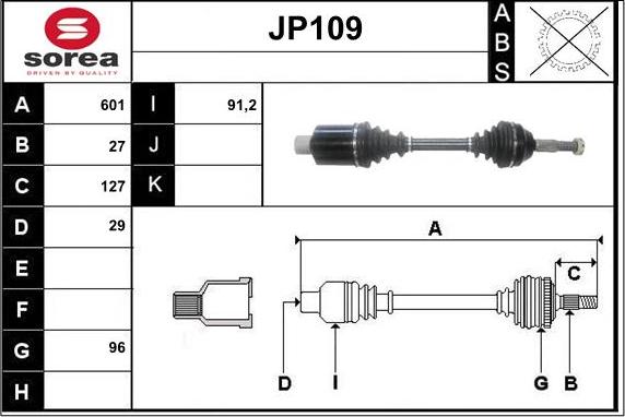 Sera JP109 - Albero motore / Semiasse autozon.pro