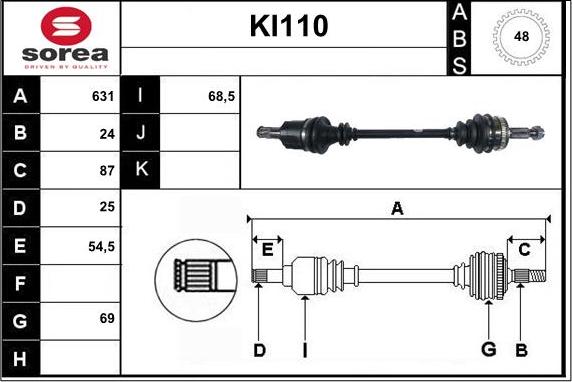 Sera KI110 - Albero motore / Semiasse autozon.pro