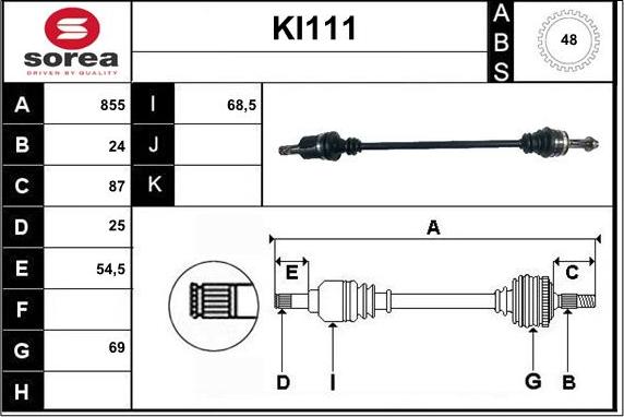 Sera KI111 - Albero motore / Semiasse autozon.pro