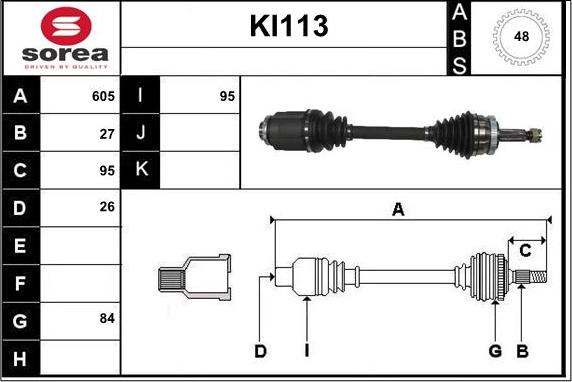 Sera KI113 - Albero motore / Semiasse autozon.pro