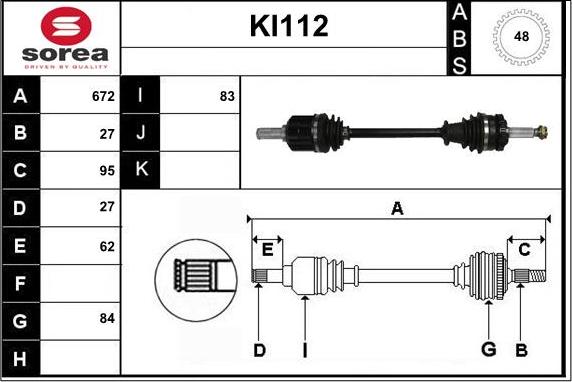 Sera KI112 - Albero motore / Semiasse autozon.pro