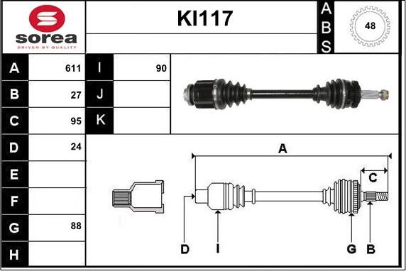 Sera KI117 - Albero motore / Semiasse autozon.pro