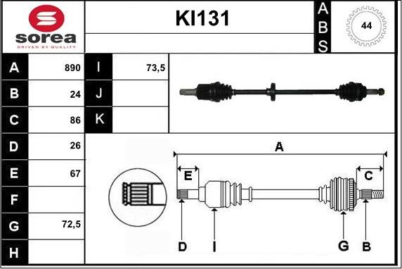 Sera KI131 - Albero motore / Semiasse autozon.pro