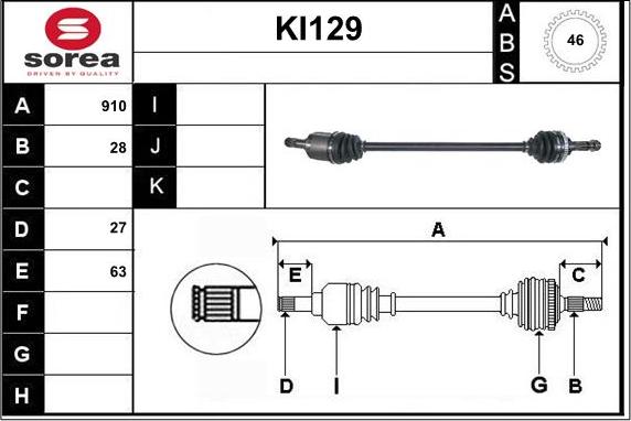 Sera KI129 - Albero motore / Semiasse autozon.pro