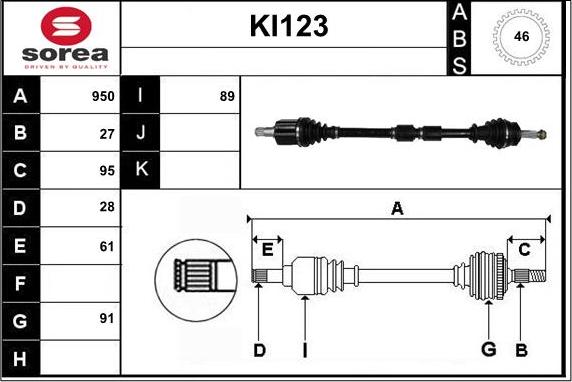 Sera KI123 - Albero motore / Semiasse autozon.pro