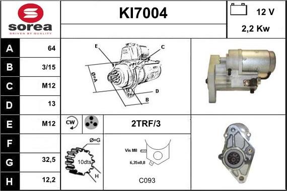 Sera KI7004 - Motorino d'avviamento autozon.pro