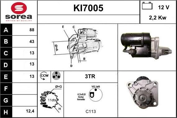 Sera KI7005 - Motorino d'avviamento autozon.pro