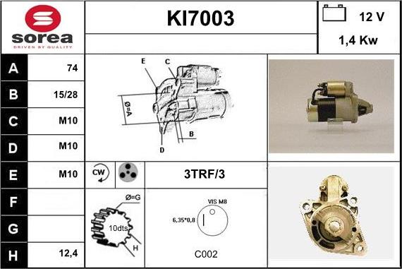 Sera KI7003 - Motorino d'avviamento autozon.pro