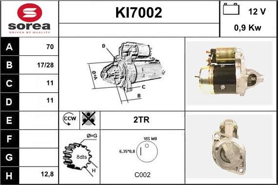 Sera KI7002 - Motorino d'avviamento autozon.pro