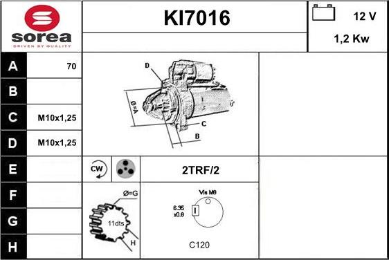 Sera KI7016 - Motorino d'avviamento autozon.pro