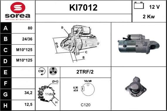 Sera KI7012 - Motorino d'avviamento autozon.pro