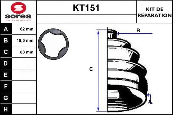 Sera KT151 - Cuffia, Semiasse autozon.pro