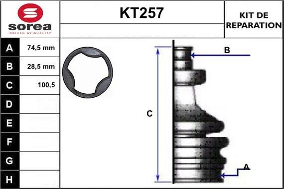 Sera KT257 - Cuffia, Semiasse autozon.pro