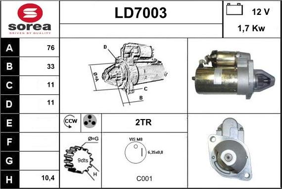 Sera LD7003 - Motorino d'avviamento autozon.pro