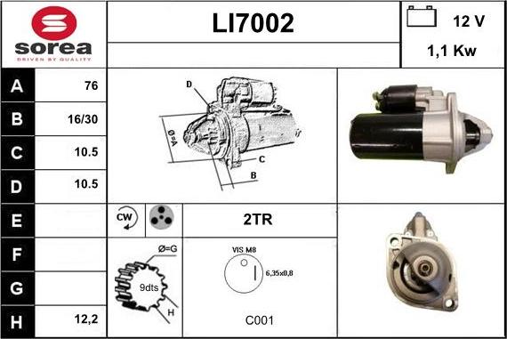 Sera LI7002 - Motorino d'avviamento autozon.pro