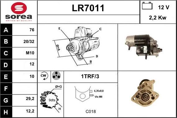 Sera LR7011 - Motorino d'avviamento autozon.pro