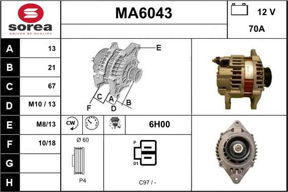 Sera MA6043 - Alternatore autozon.pro