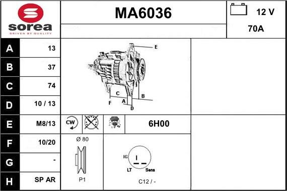 Sera MA6036 - Alternatore autozon.pro